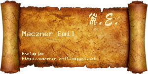 Maczner Emil névjegykártya