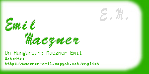 emil maczner business card